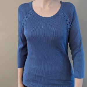 Blue long sleeve top with cool tie up design